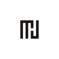 Letter M H J square geometric symbol simple logo vector