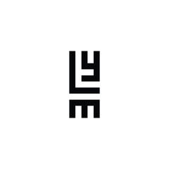 Letter L, t, y and m square geometric symbol simple logo vector
