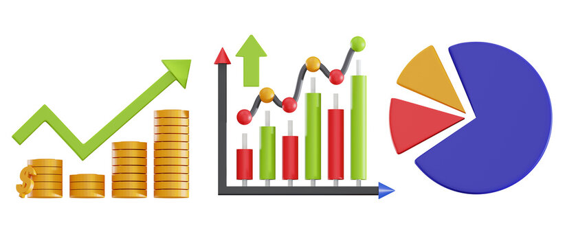 Profit Stats Arrow Up 3d icon