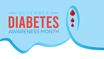 National Diabetes awareness month is observed every year on November. Medical Healthcare Awareness concept. background, placard, banner template Vector illustration design.