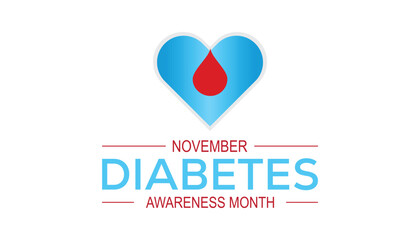 National Diabetes awareness month is observed every year on November. Medical Healthcare Awareness concept. background, placard, banner template Vector illustration design.