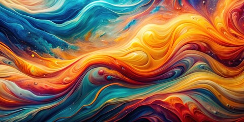 Fototapeta premium Abstract wavy oil paint textures forming a patchwork background , Art, abstract, wavy, oil paint, textures