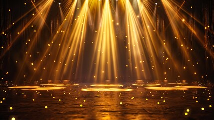 Gold lights rays scene background
