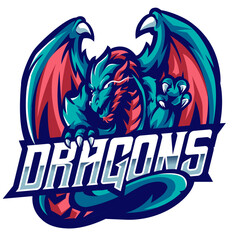 Dragon esport mascot logo design © Ilhustrator