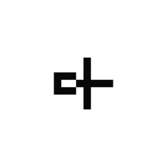 Letter c plus, square geometric symbol simple logo vector