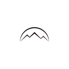 Mountains, sun, lines geometric symbol simple logo vector