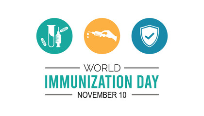 World Immunization day is observed every year on November. Medical Healthcare Awareness concept. background, placard, banner template Vector illustration design.