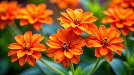 Fototapeta premium Orange flowers with five petals, perfect for adding a vibrant pop of color to any floral arrangement or garden setting, orange