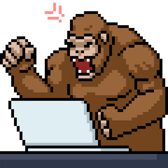 pixel art of gorilla violent online