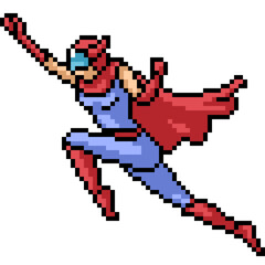 pixel art of masked superhero woman © Saphatthachat