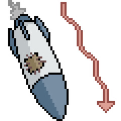 Fototapeta premium pixel art of rocket fall down