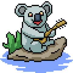 Fototapeta premium pixel art of koala bear chilling