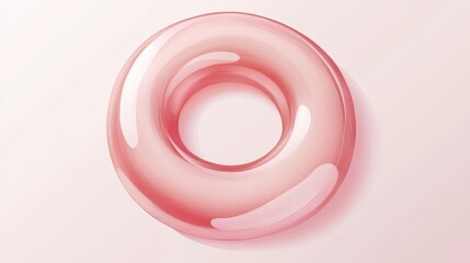 Crispy Onion Ring Minimalistic Vector Illustration on Transparent Background with Soft Pastel Tones