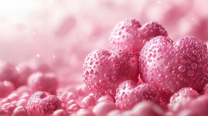 Inspirational Breast Cancer Awareness Background with Hearts