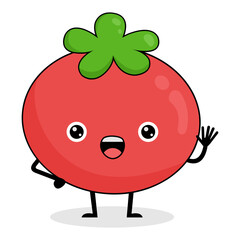 Cute Red Tomato Character Illustration