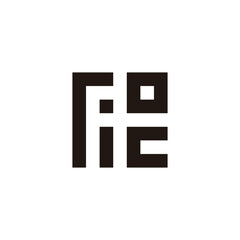 Letter r i o c square geometric symbol simple logo vector
