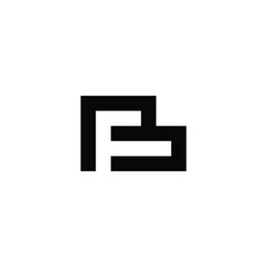 Letter F in R square geometric symbol simple logo vector
