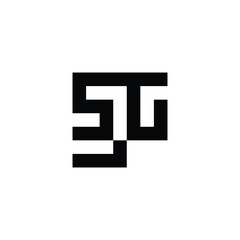 Obraz premium Letter s, J, G and r square geometric symbol simple logo vector