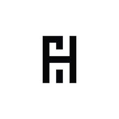 Letter H, J and n square geometric symbol simple logo vector
