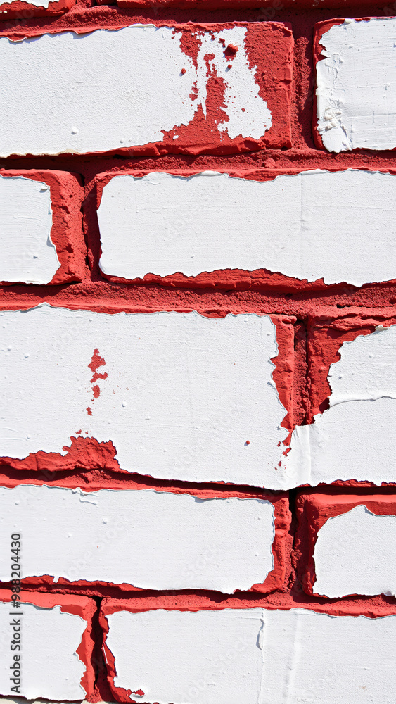 Wall mural Red and White Brick Wall