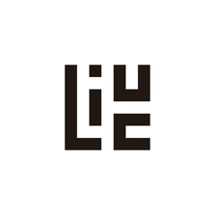 Letter L, i, u and c square geometric symbol simple logo vector