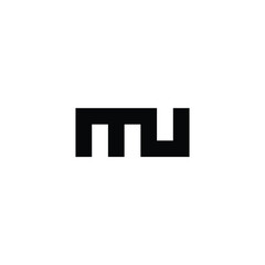 Letter mu square geometric symbol simple logo vector