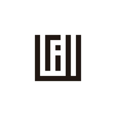 Letter W r i square geometric symbol simple logo vector