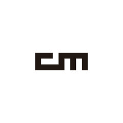 Letter Cm square geometric symbol simple logo vector