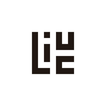 recommend clip art: Letter L, i, u and c square geometric symbol simple logo vector