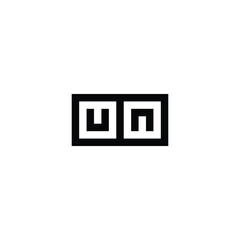 Letter U n square frame geometric symbol simple logo vector