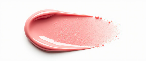 Obraz premium Pink Lip Gloss Swatch on White Background