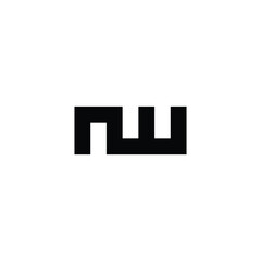 Letter nw square connect geometric symbol simple logo vector