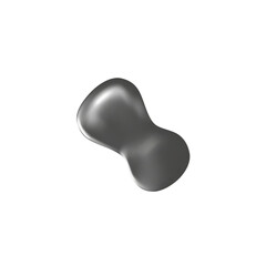 Doodle line. 3D illustration is an abstract cartoon shape in chrome style.