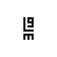 Letter L, t, g and m square geometric symbol simple logo vector