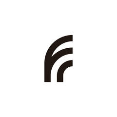 Letter F r curve geometric symbol simple logo vector