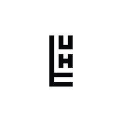 Letter t, U and H square geometric symbol simple logo vector