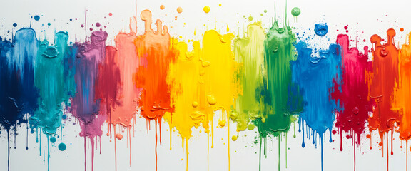 Fototapeta premium Colorful Dripping Paint Abstract Background