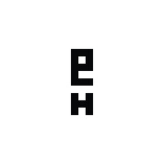 Letter e, T and H square geometric symbol simple logo vector