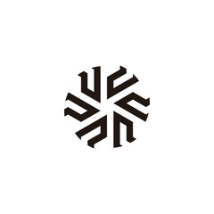 Letters u, rounded, decor, ribbon geometric symbol simple logo vector