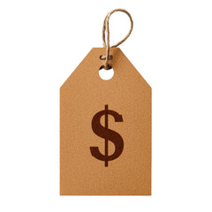Brown price tag with dollar sign, perfect for sales and promotions