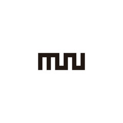 Letter MN square geometric symbol simple logo vector
