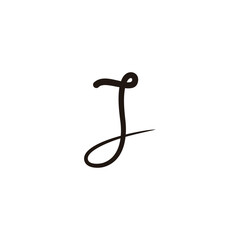 Letter J curve line geometric symbol simple logo vector