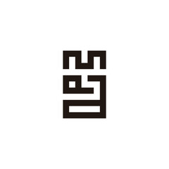 Letter m, Q and a square geometric symbol simple logo vector