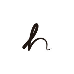 Letter h curve line geometric symbol simple logo vector