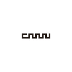 Letter c N N square geometric symbol simple logo vector