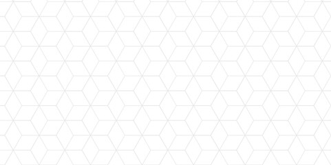 Emboss seamless pattern with square hexagon tile and cube grid mosaic honeycomb diamond triangle structure shape isometric block wallpaper.