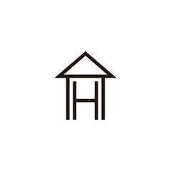 Letter H home, village geometric symbol simple logo vector