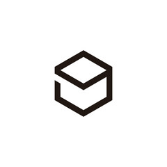 Letter g cube, hexagon geometric symbol simple logo vector
