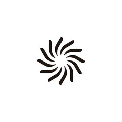 Curve, rounded, spiral, sun geometric symbol simple logo vector