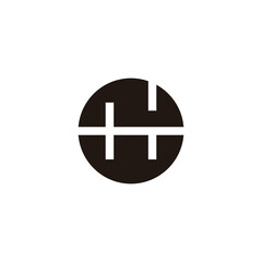 Letter N and W circle, unique geometric symbol simple logo vector